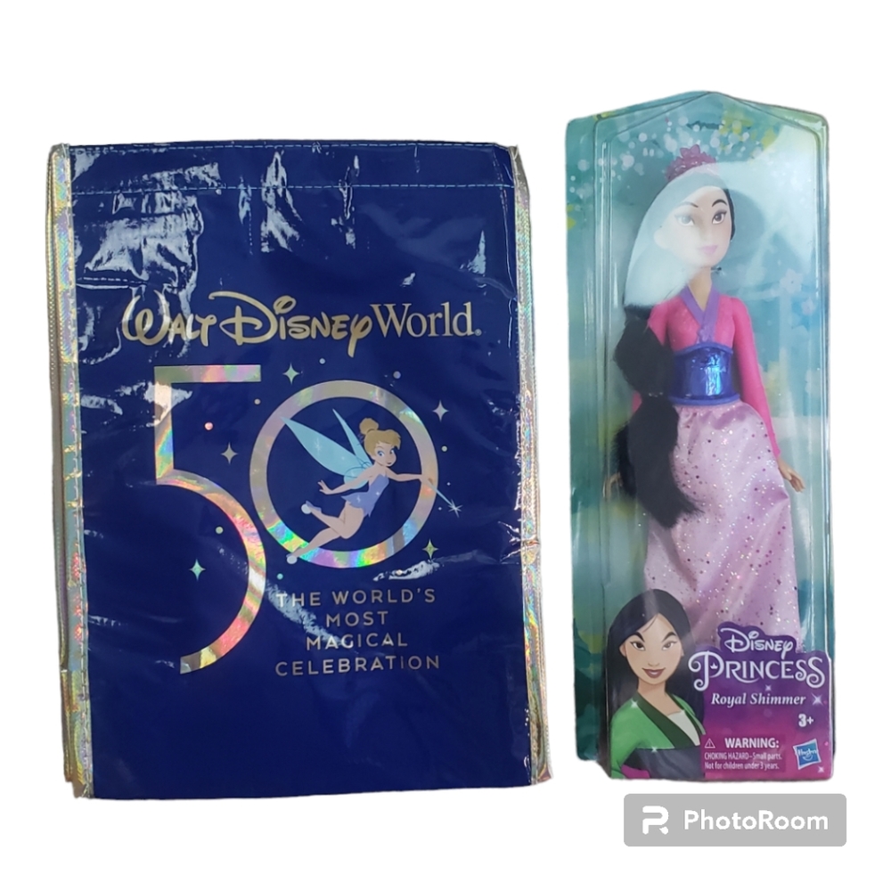 🎄Disney Princess Mulan Doll And 50th Anniversary Bag NEW